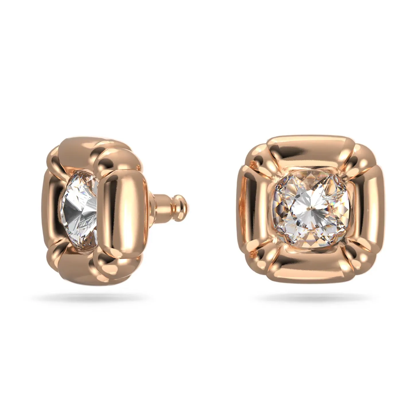 Swarovski Dulcis Stud Earrings Cushion cut, Rose gold tone -5617910