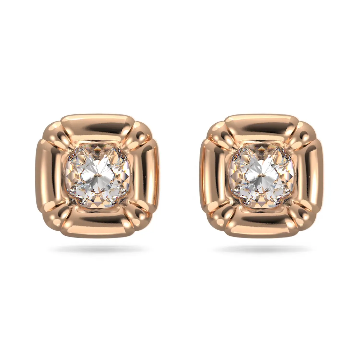 Swarovski Dulcis Stud Earrings Cushion cut, Rose gold tone -5617910