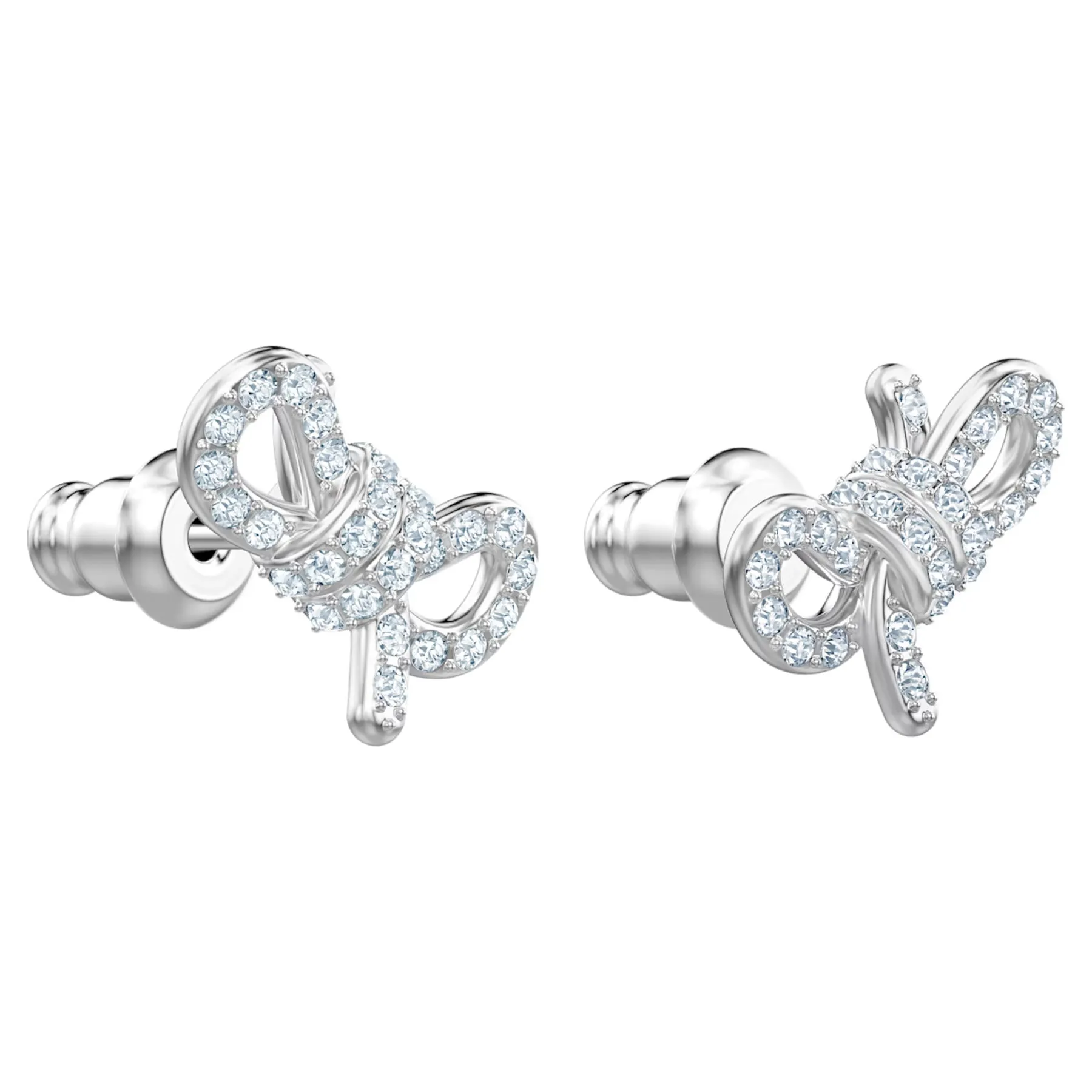 Swarovski Lifelong Bow stud earrings Bow, White, Rhodium plated -5627345