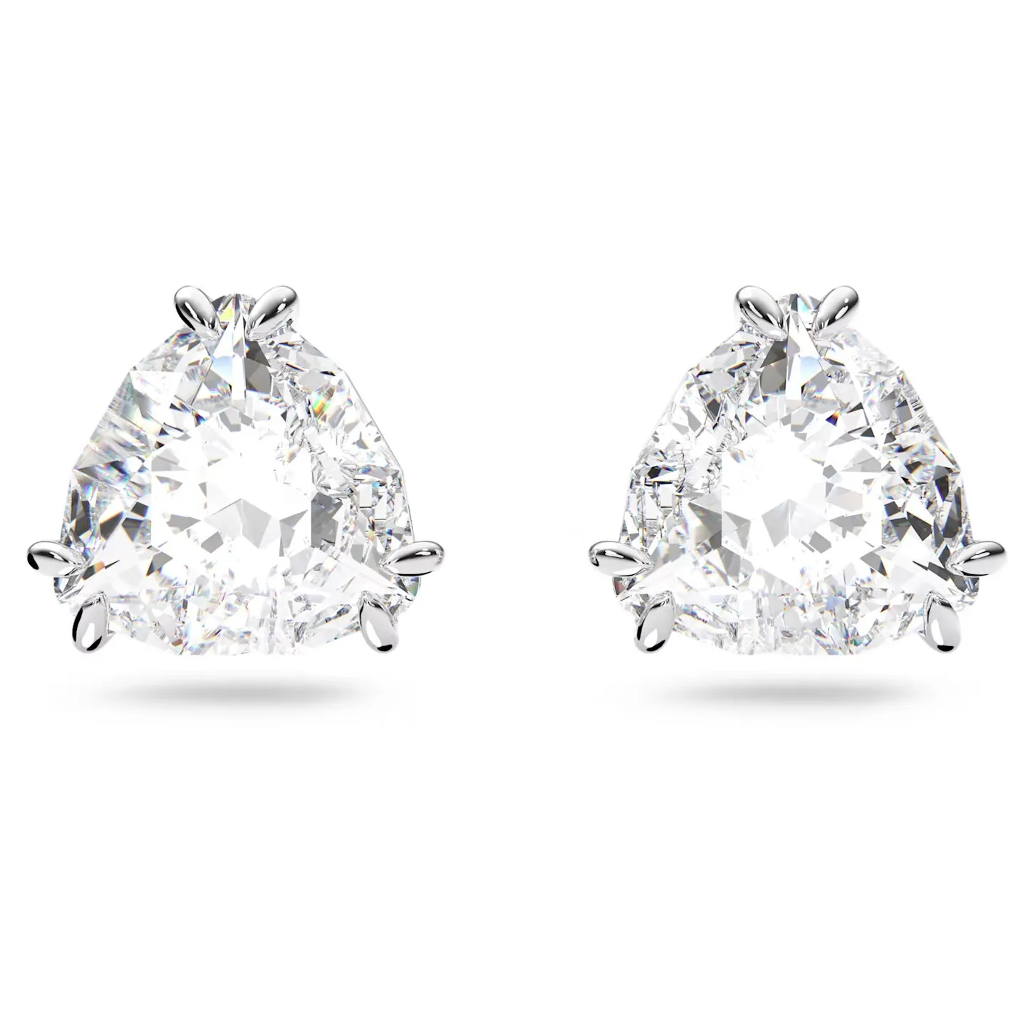 Swarovski Millenia stud earrings Trilliant cut, White, Rhodium plated -5619498