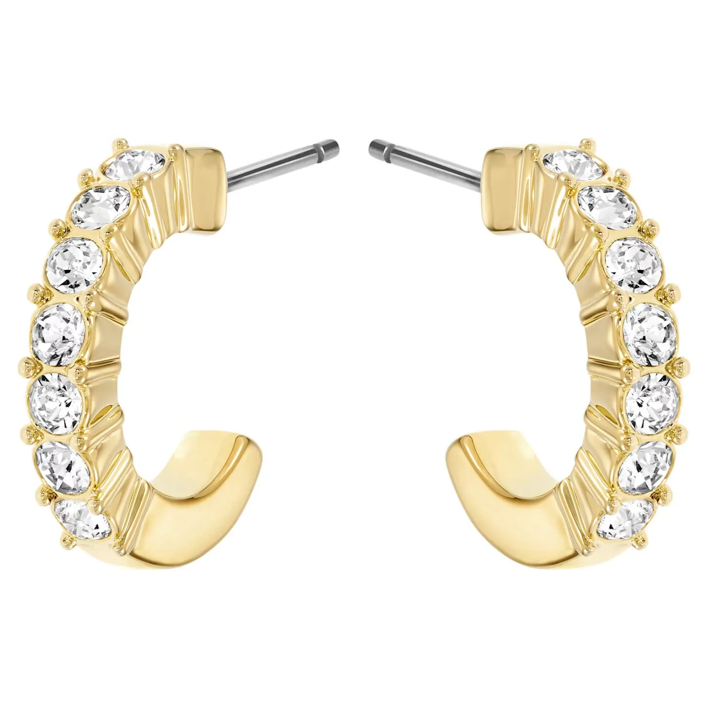 Swarovski Mini Hoop Earrings White, Gold-tone plated -5022451