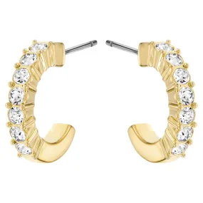 Swarovski Mini Hoop Earrings White, Gold-tone plated -5022451