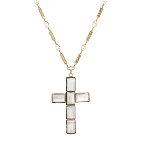 Symbols Of Faith Clear Crystal Cross Pendant Necklace 30