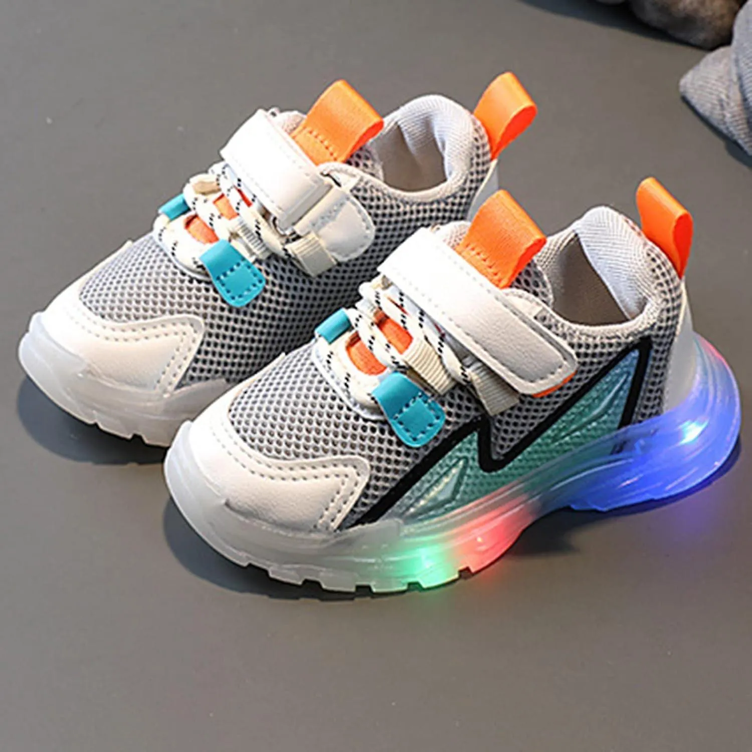 SYNIA Kids Girls' LED Sneakers Flashing Sport Shoes Non-Slip Fashion Shoes for Little Big Kids