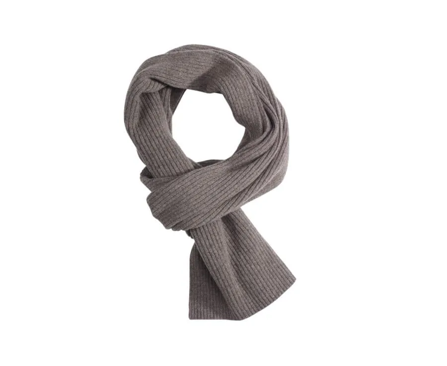 Taupe Grey Melange Lambswool Scarf