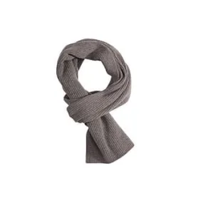 Taupe Grey Melange Lambswool Scarf