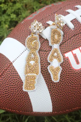 Taylor Shaye Designs: Gameday Silver and Gold Beaded Earrings