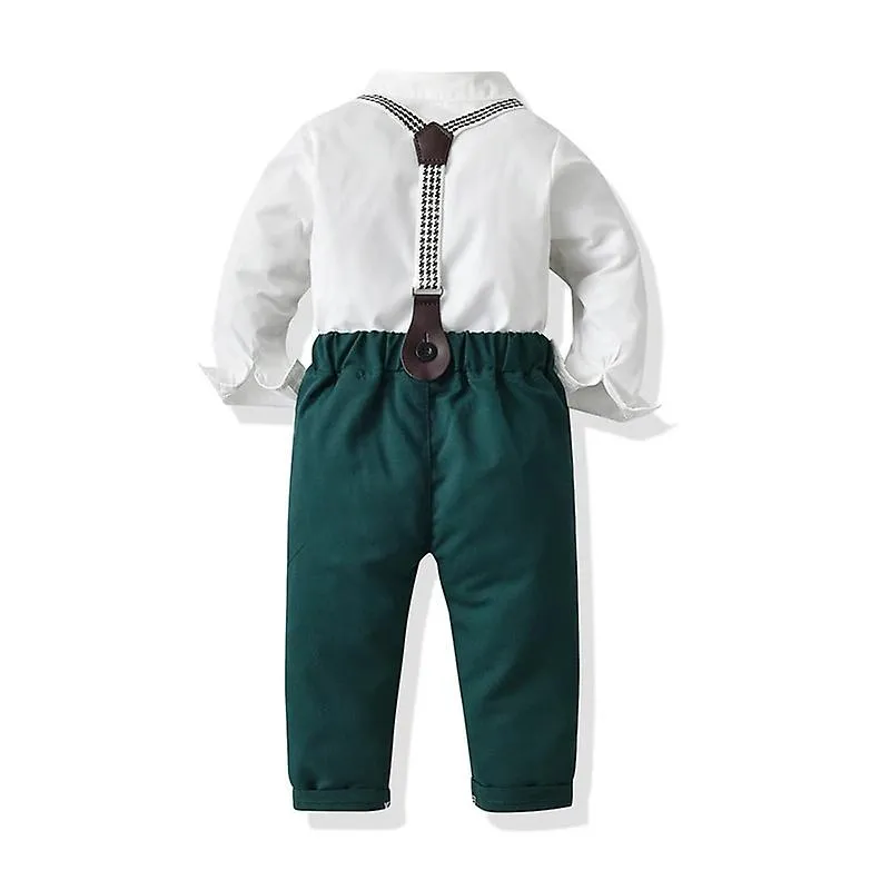 Top And Top Children Kids Formal Clothing Set Toddler Kid Gentleman Long Sleeve White Shirt+suspenders Pants Clothes Outfits