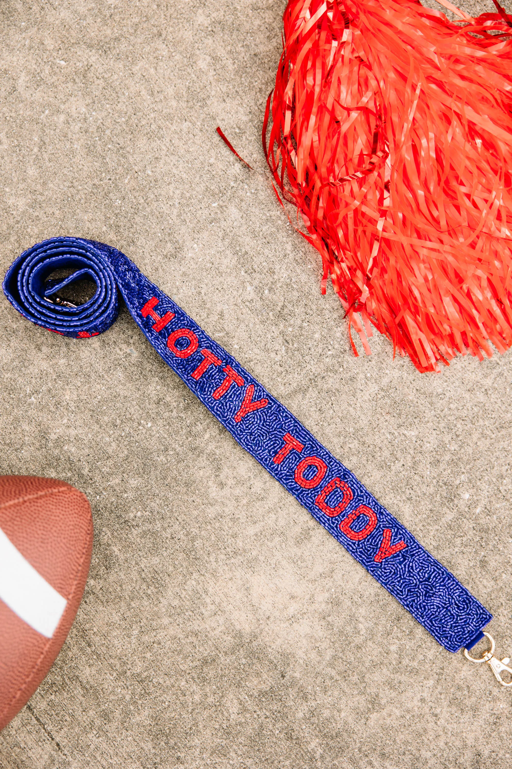 Treasure Jewels: Navy and Cardinal Red Beaded Purse Strap