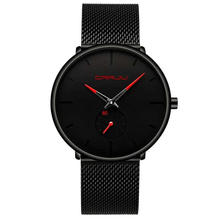 Ultra Thin Creative Black Stainless steel Quartz Watches