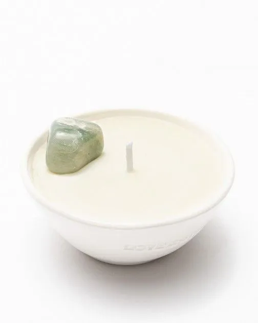 Vela Love & Stones MANIFEST Mini Crystal Candle Blanco