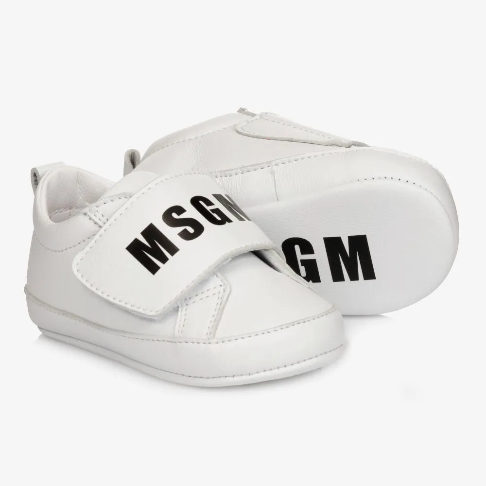 White Leather Baby Shoes