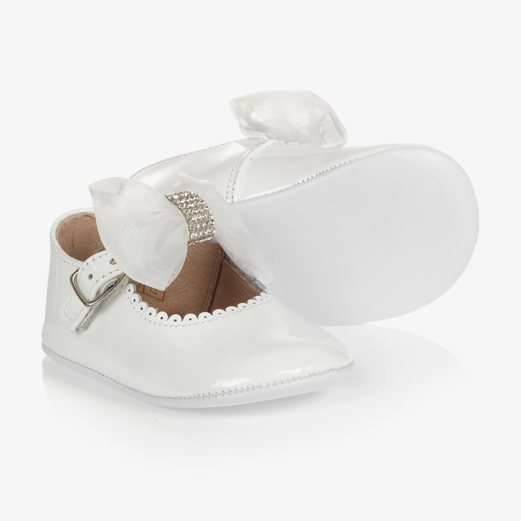 White Patent Leather Baby Shoes