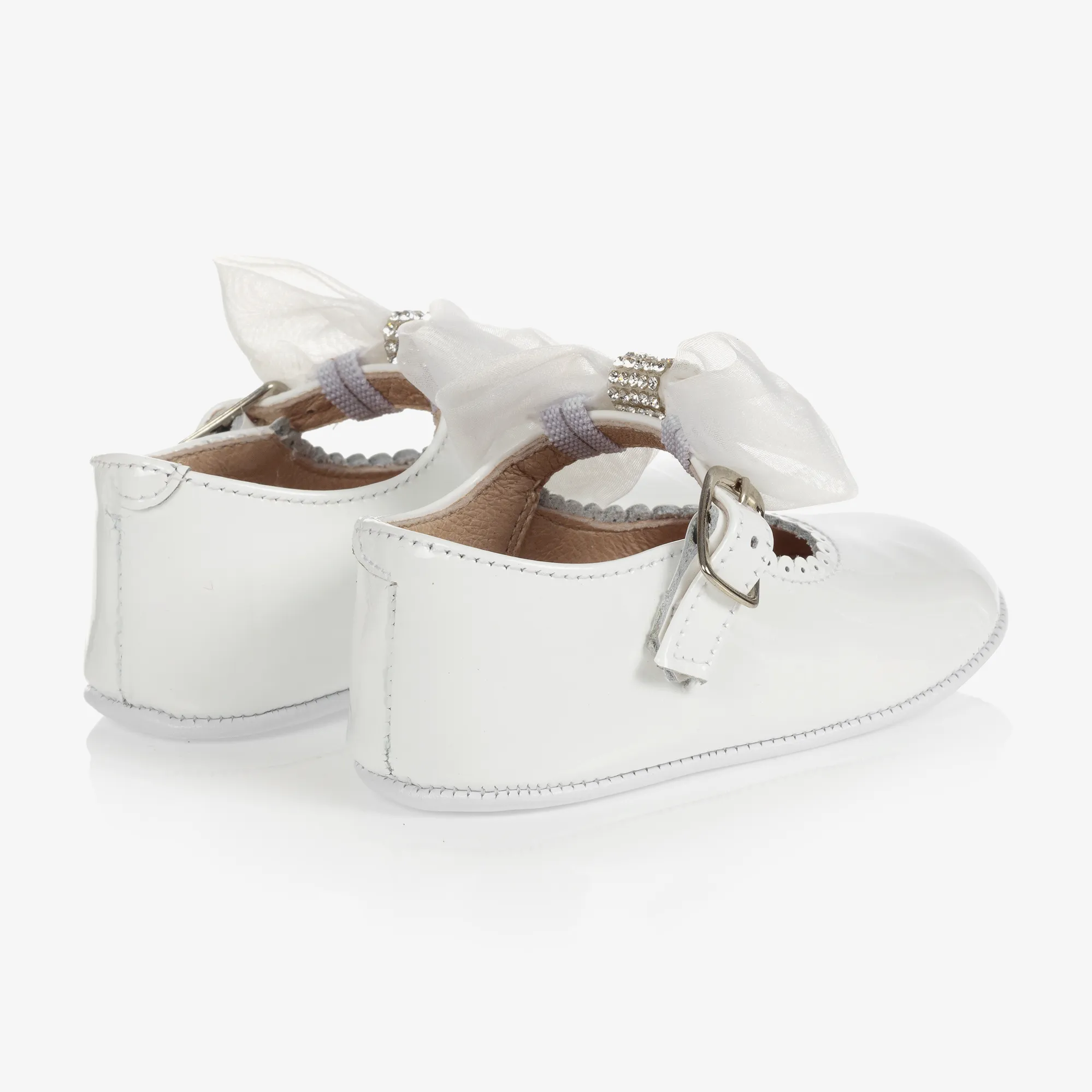 White Patent Leather Baby Shoes