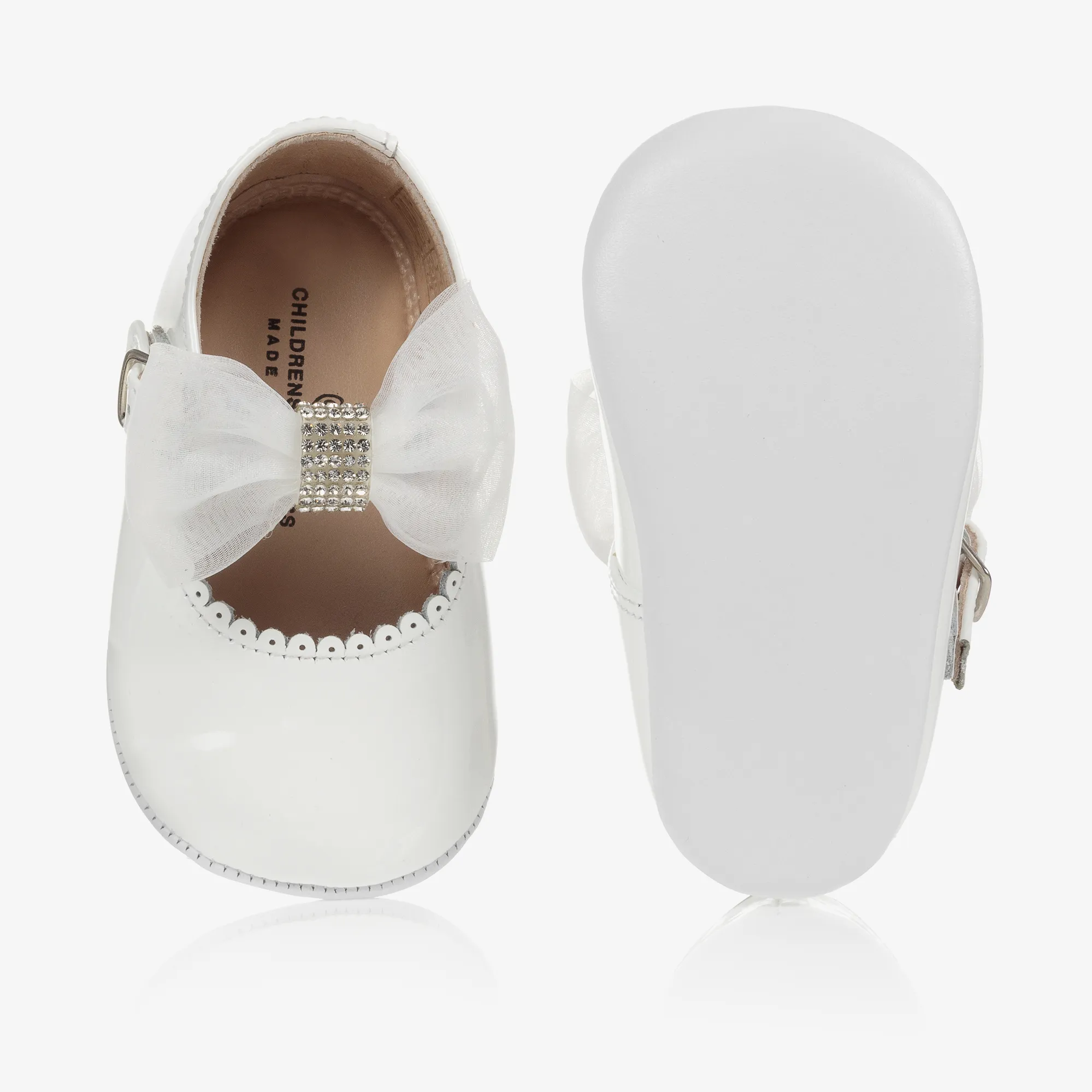 White Patent Leather Baby Shoes