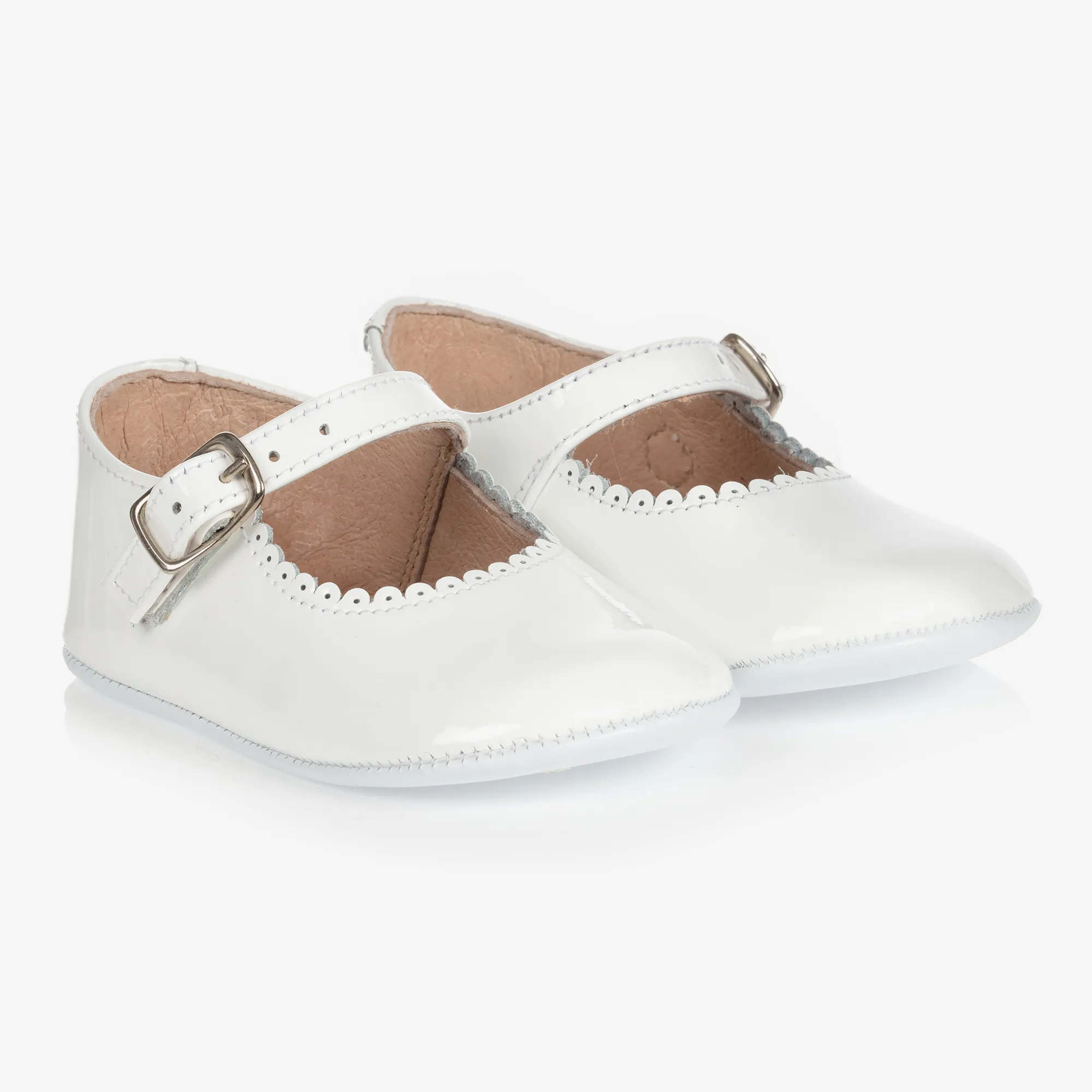 White Patent Leather Baby Shoes