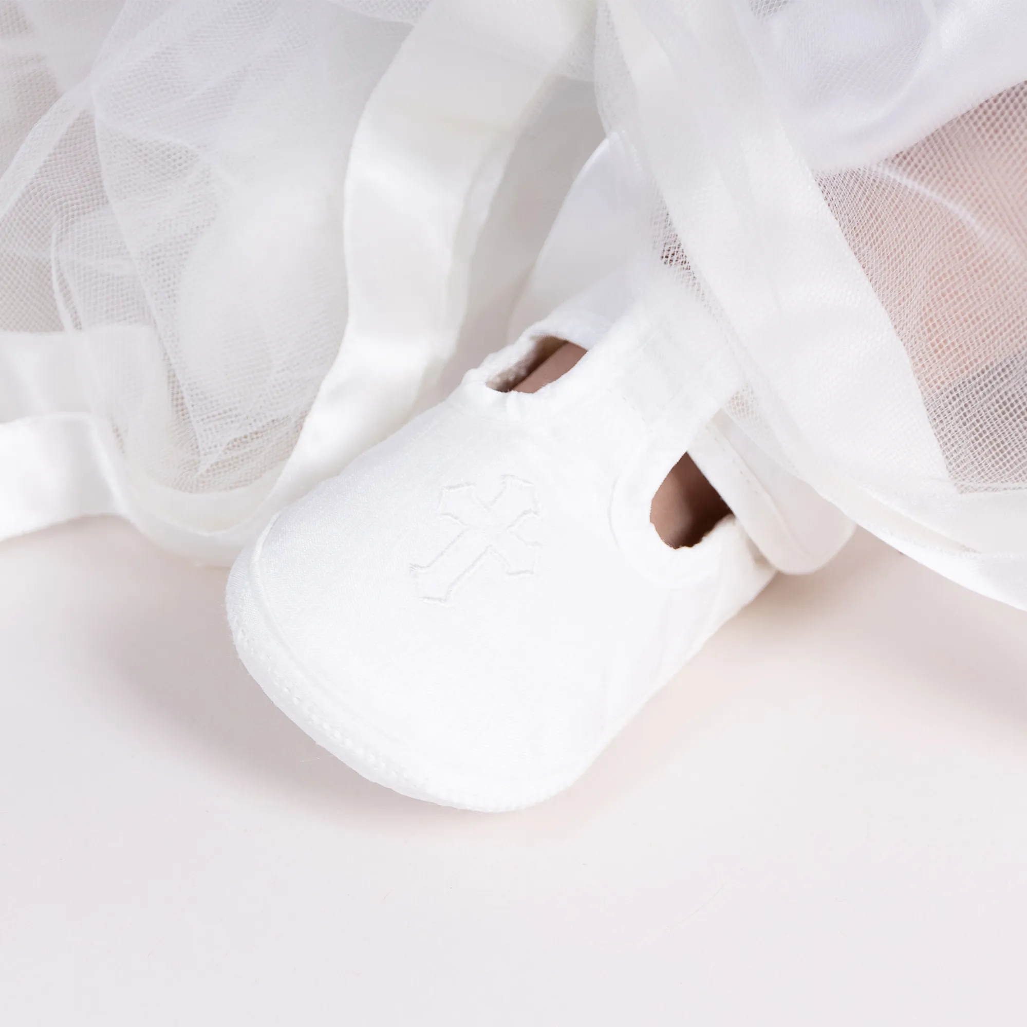 White Silk Baby Shoes