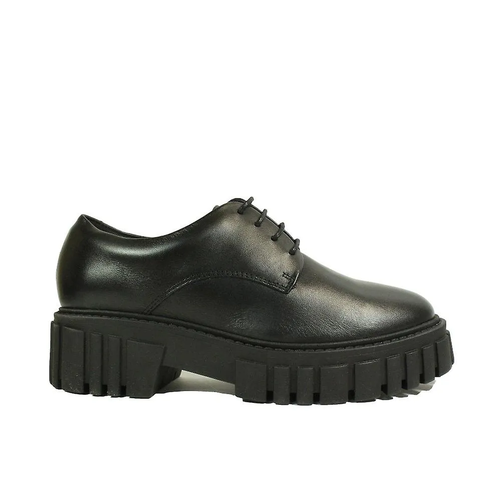 Women's Clarks Page Walk | Black Leather | Women's Chunky Lace Up Shoes