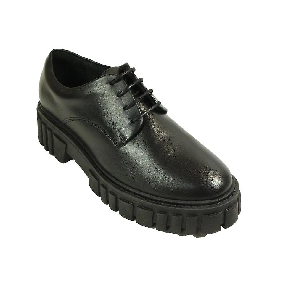 Women's Clarks Page Walk | Black Leather | Women's Chunky Lace Up Shoes