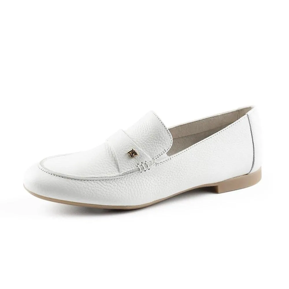 Women's Paul Green 1056-02 | White Easy Grained Leather | Womens Loafer Shoes