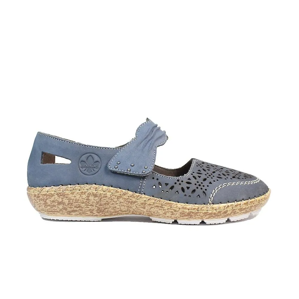 Women's Rieker 44896-15 | Blue Nubuck | Womens Mary Jane Shoes