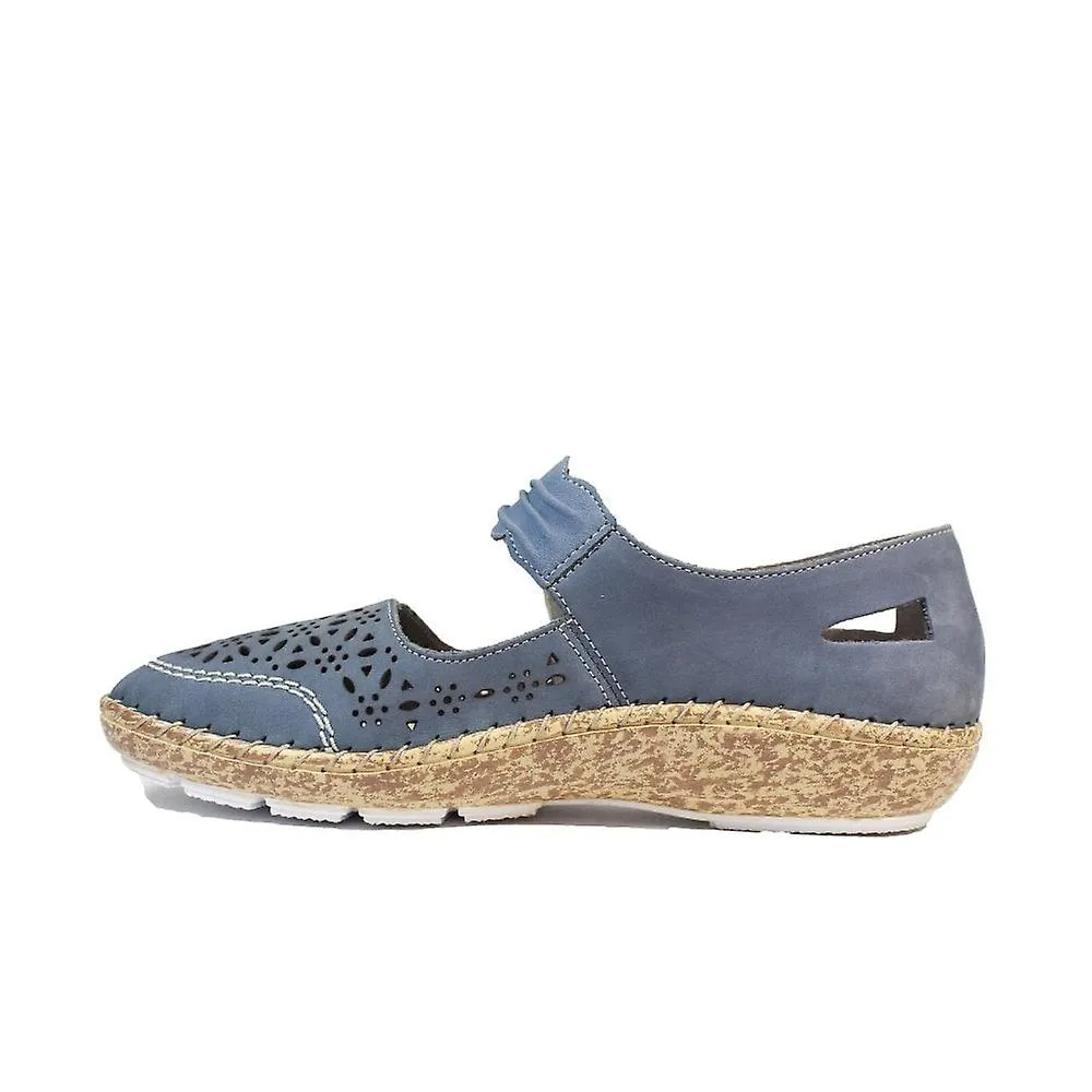 Women's Rieker 44896-15 | Blue Nubuck | Womens Mary Jane Shoes