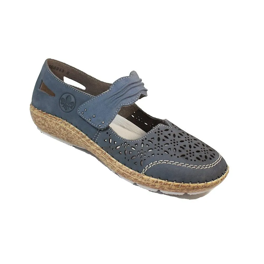 Women's Rieker 44896-15 | Blue Nubuck | Womens Mary Jane Shoes