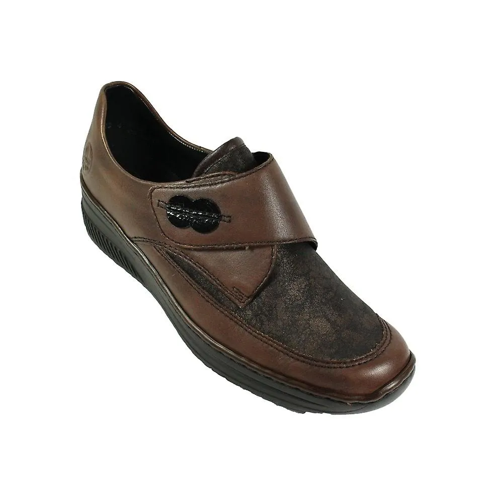 Women's Rieker 487C0-25 | Testadimoro Brown Leather | Women's Adjustable Shoes