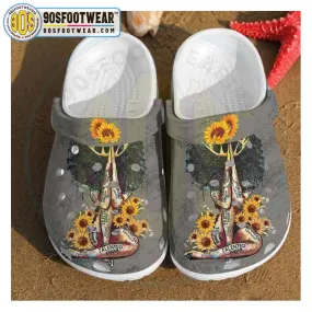 Yoga Crocs Sunflower Crowned Girl Yoga Girl Clogs Shoes Gift